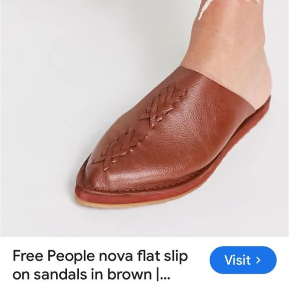 Free People Nova Flat Leather Brown Slip-On Backless Soft Mules New size 10, 41 - Picture 1 of 12
